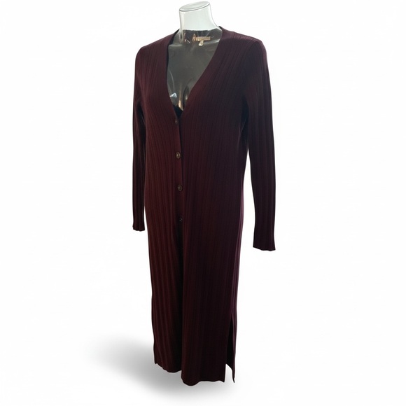 Denver Hayes Sweaters - Long Brown Cardigan, S
